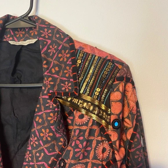 Soft Surroundings Berber Jacket Coin Blazer Womens Multicolor - Picture 3 of 13